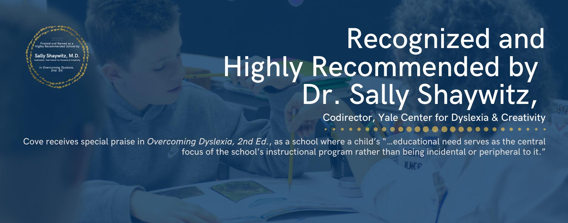 Cove receives special praise in Overcoming Dyslexia, 2nd Ed